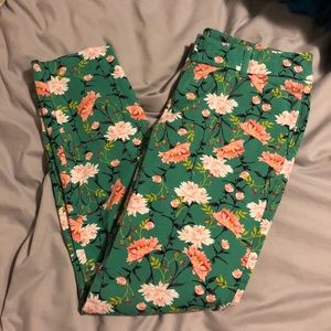 Green Floral Old Navy Pixie Pants